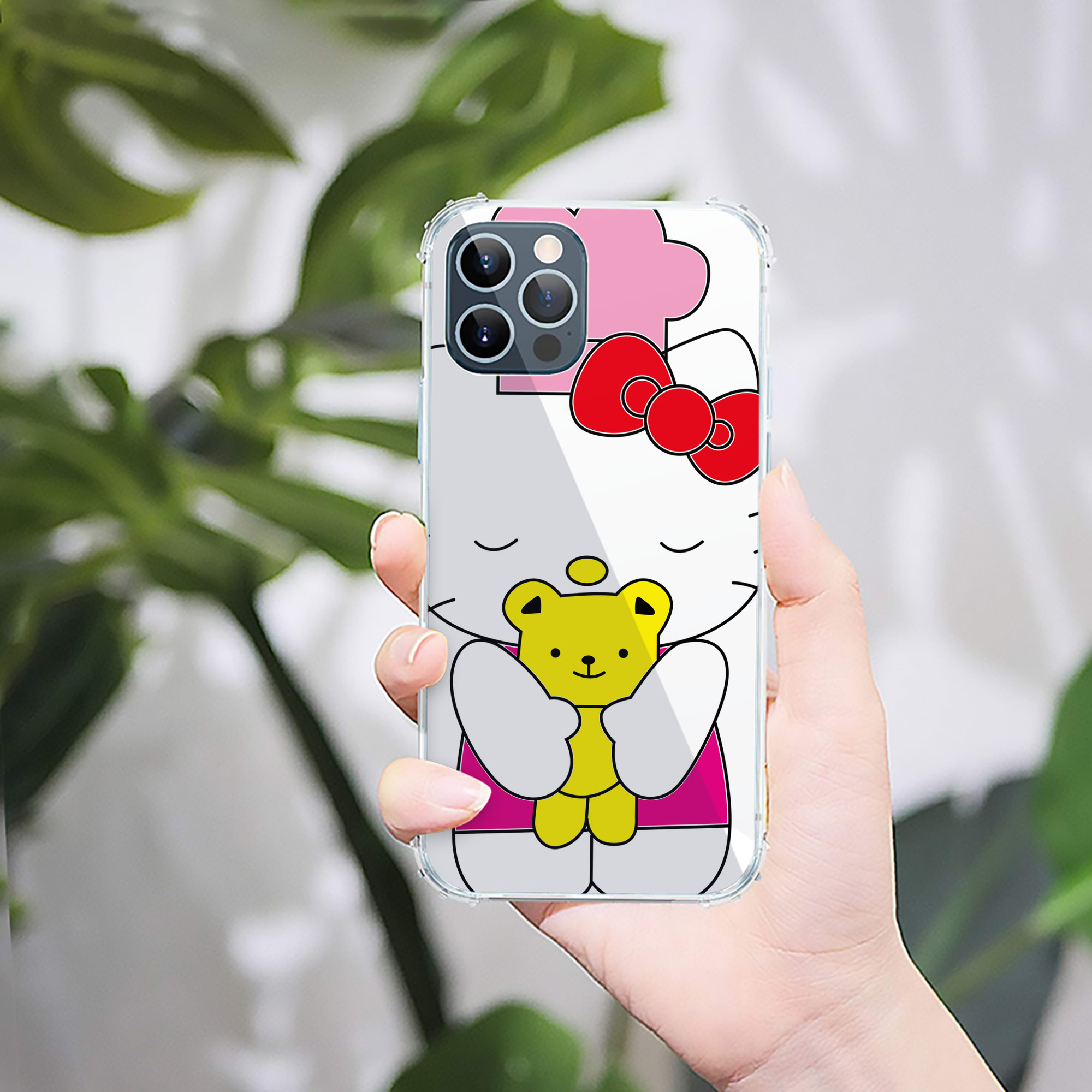 （画像用） Hello Kitty ハローキティ 【iPhone 12シリーズ対応】透明スマホケース（クリアソフトケース）
